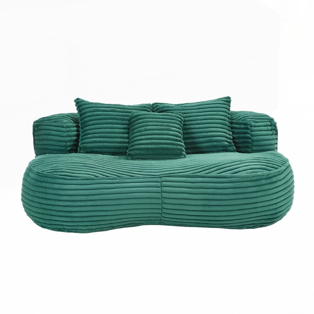 Canapé paresseux, chaise longue confortable et durable, dossier haut, pouf, pour adultes et enfants - 2 places