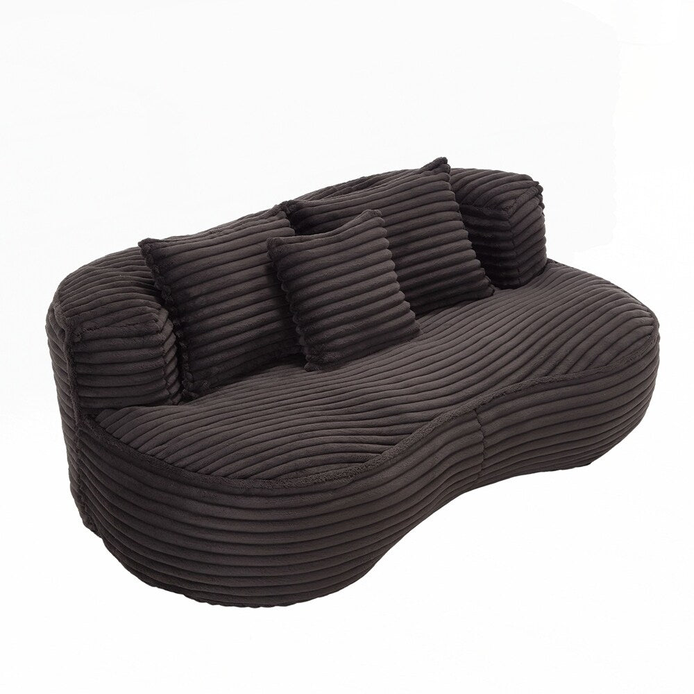 Canapé paresseux, chaise longue confortable et durable, dossier haut, pouf, pour adultes et enfants - 2 places
