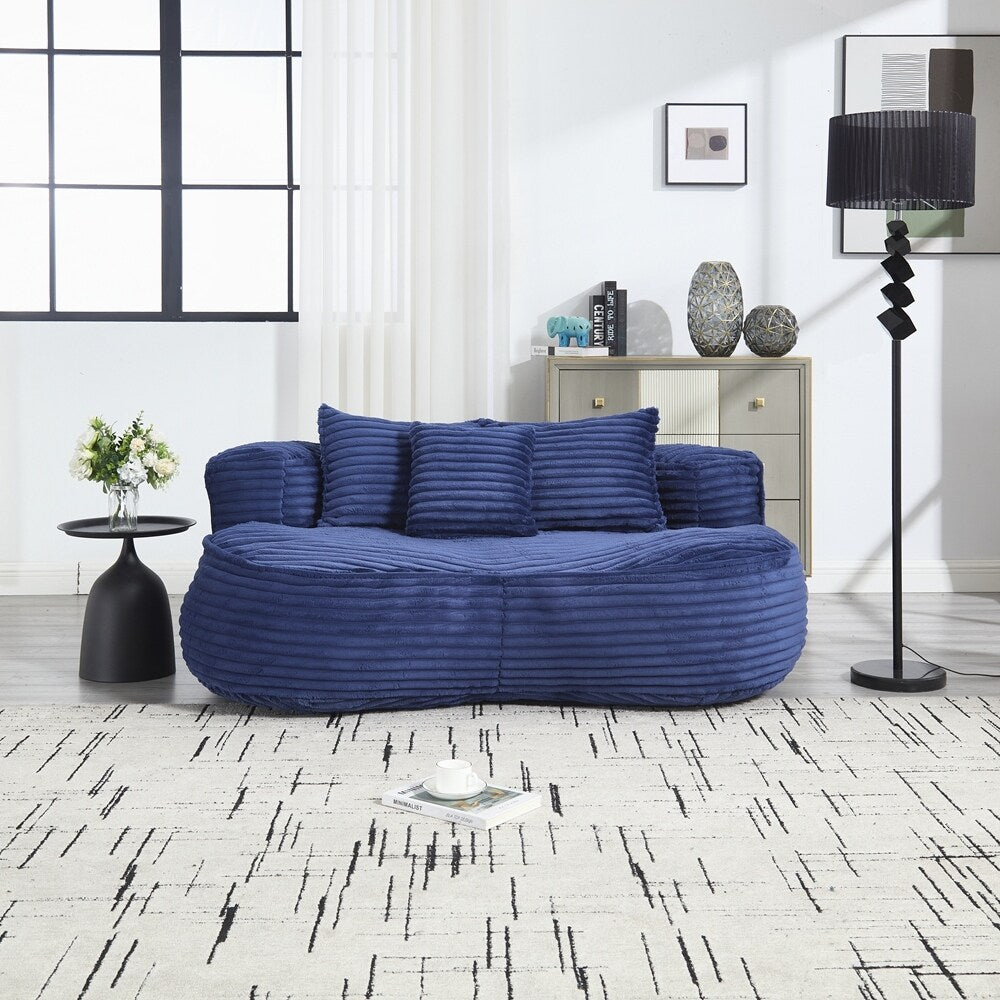 Canapé paresseux, chaise longue confortable et durable, dossier haut, pouf, pour adultes et enfants - 2 places