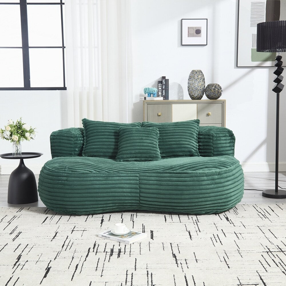 Canapé paresseux, chaise longue confortable et durable, dossier haut, pouf, pour adultes et enfants - 2 places
