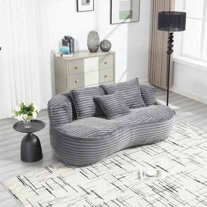 Canapé paresseux, chaise longue confortable et durable, dossier haut, pouf, pour adultes et enfants - 2 places
