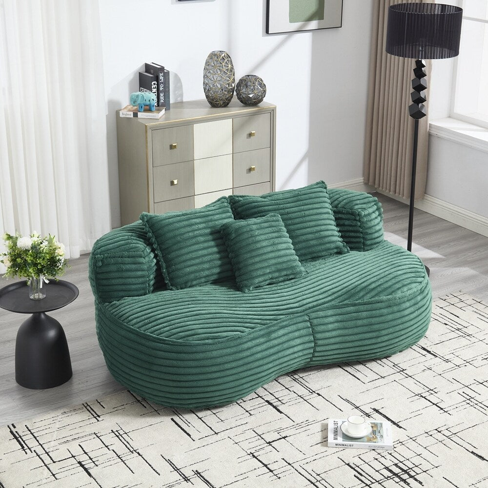 Canapé paresseux, chaise longue confortable et durable, dossier haut, pouf, pour adultes et enfants - 2 places