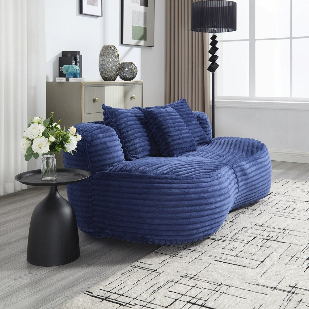 Canapé paresseux, chaise longue confortable et durable, dossier haut, pouf, pour adultes et enfants - 2 places