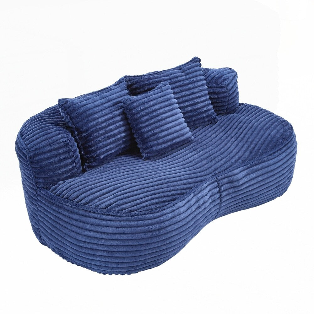 Canapé paresseux, chaise longue confortable et durable, dossier haut, pouf, pour adultes et enfants - 2 places