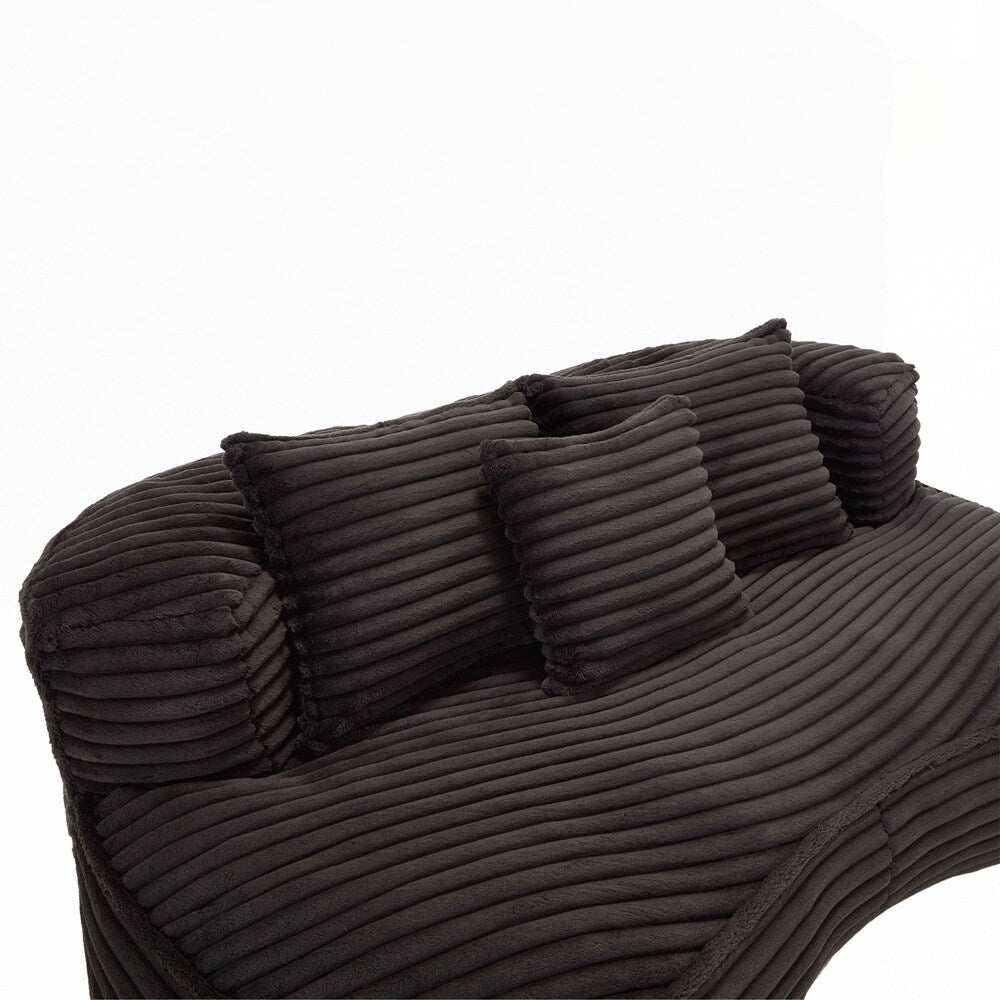 Canapé paresseux, chaise longue confortable et durable, dossier haut, pouf, pour adultes et enfants - 2 places