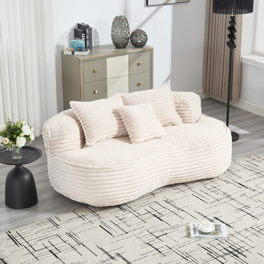Canapé paresseux, chaise longue confortable et durable, dossier haut, pouf, pour adultes et enfants - 2 places