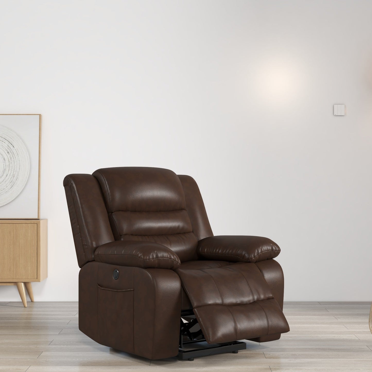 Fauteuil inclinable releveur en cuir avec double moteur, fauteuils inclinables électriques surdimensionnés avec massage et chauffage électriques