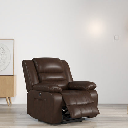 Fauteuil inclinable releveur en cuir avec double moteur, fauteuils inclinables électriques surdimensionnés avec massage et chauffage électriques