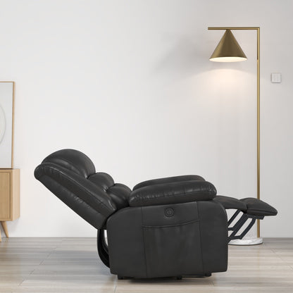 Fauteuil inclinable releveur en cuir avec double moteur, fauteuils inclinables électriques surdimensionnés avec massage et chauffage électriques