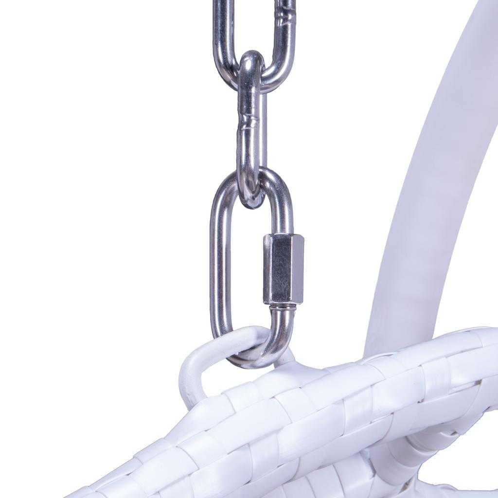 Chaise suspendue en forme d'œuf pour 2 personnes LeisureMod avec support - Hamac balançoire en rotin tressé pour intérieur/extérieur avec coussins