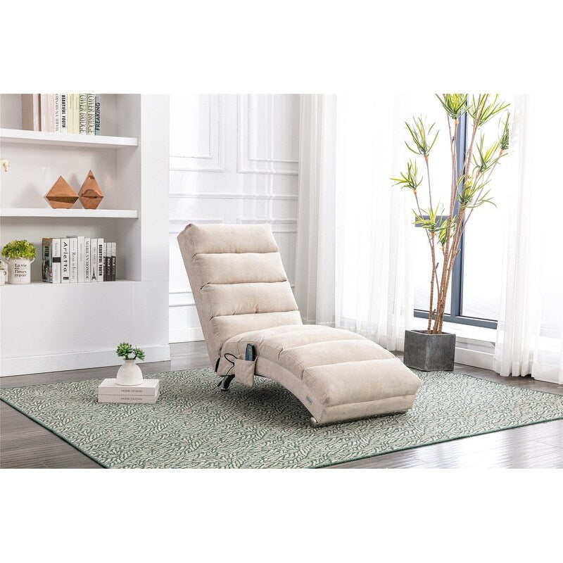 Fauteuil de massage en lin avec télécommande, fauteuil de massage électrique ergonomique, 5 modes.