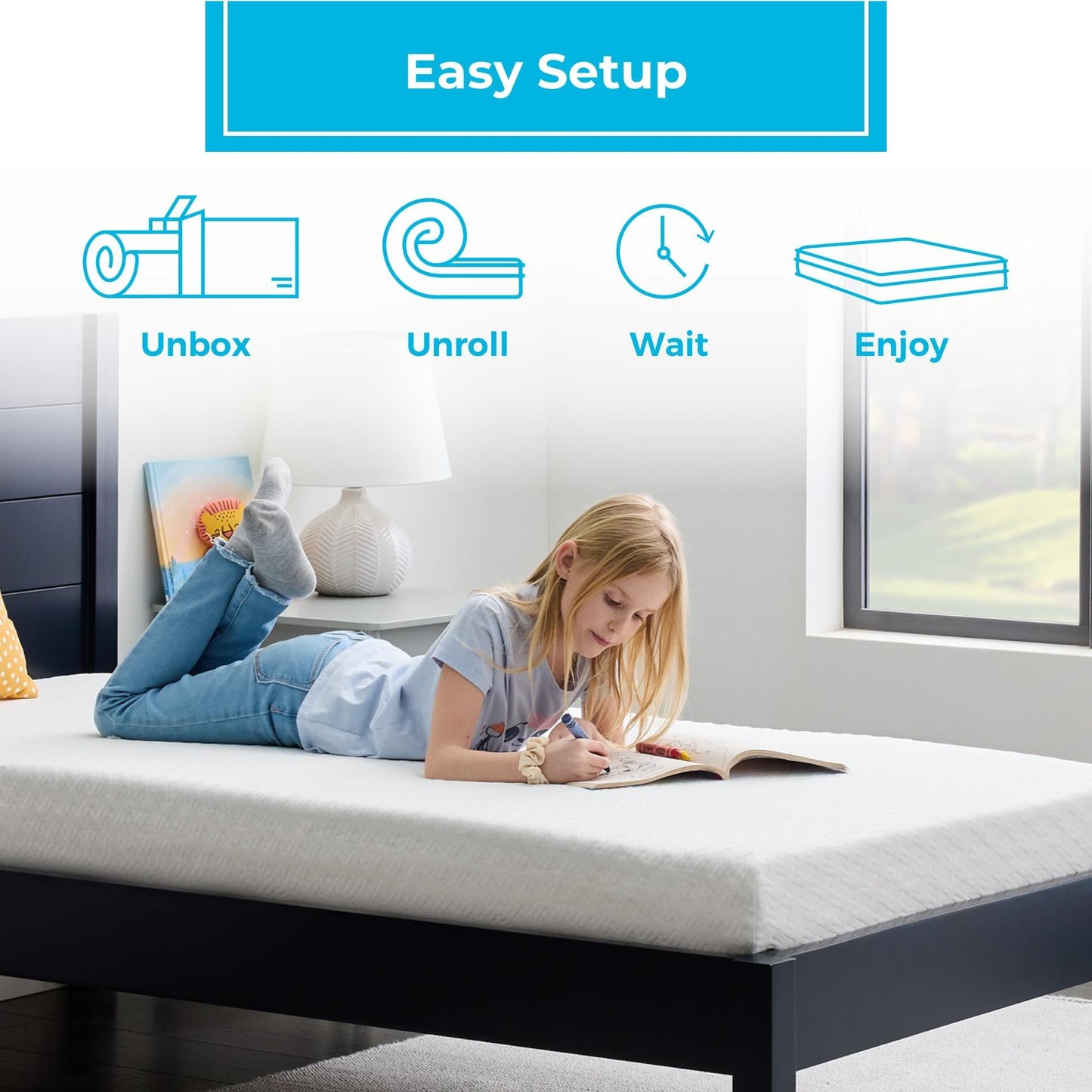 Matelas en mousse à mémoire de forme avec gel ActiveRelief de 5 pouces Linenspa Essentials