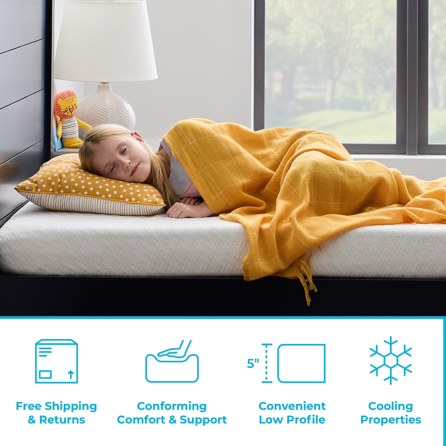 Matelas en mousse à mémoire de forme avec gel ActiveRelief de 5 pouces Linenspa Essentials