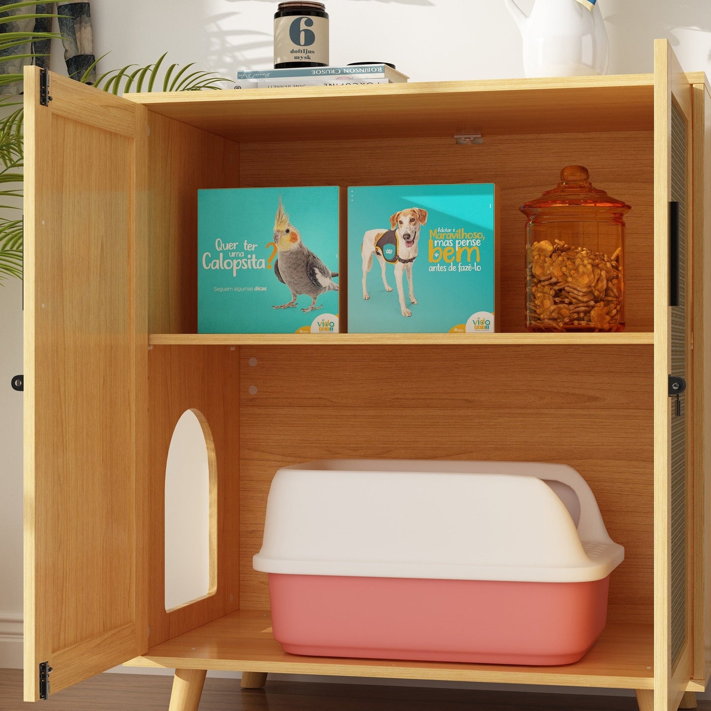 Abri pour litière, meuble pour litière de chat, table d'appoint, table de canapé