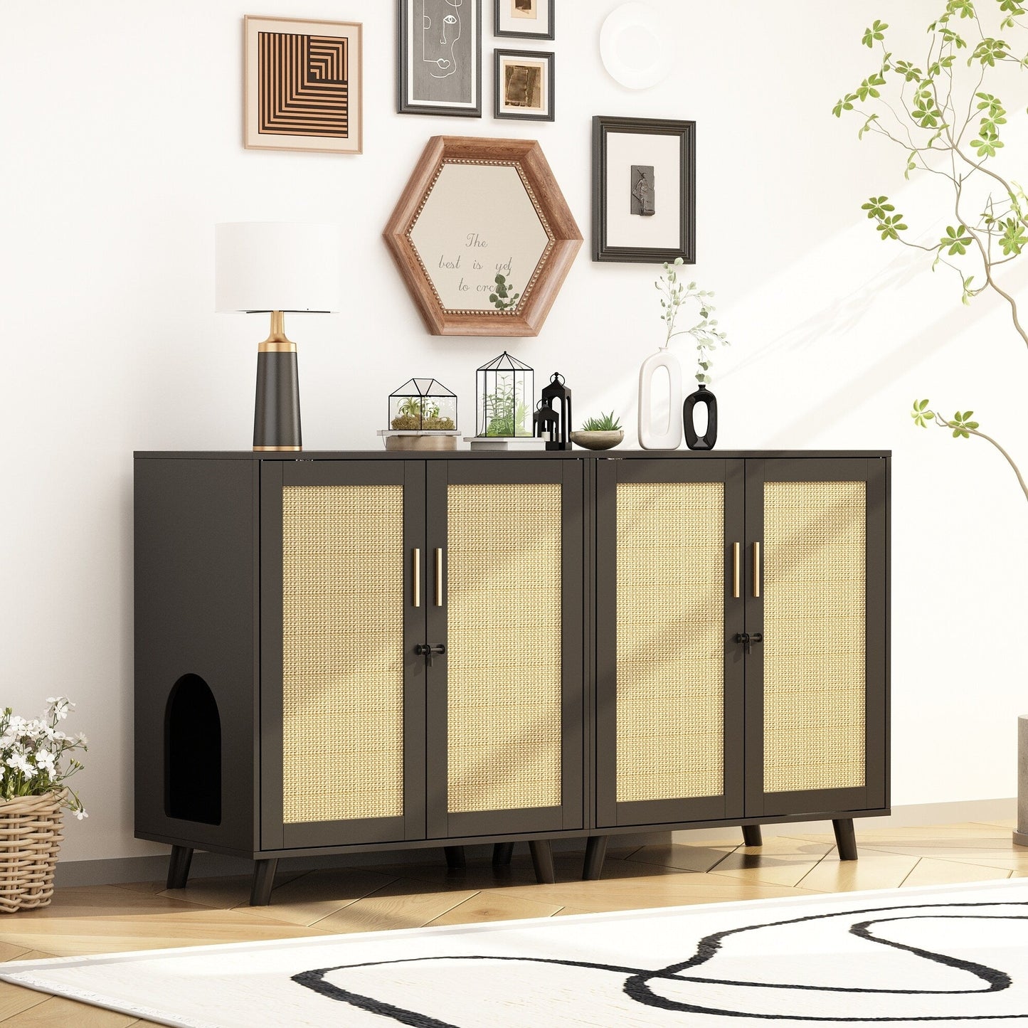 Abri pour litière, meuble pour litière de chat, table d'appoint, table de canapé