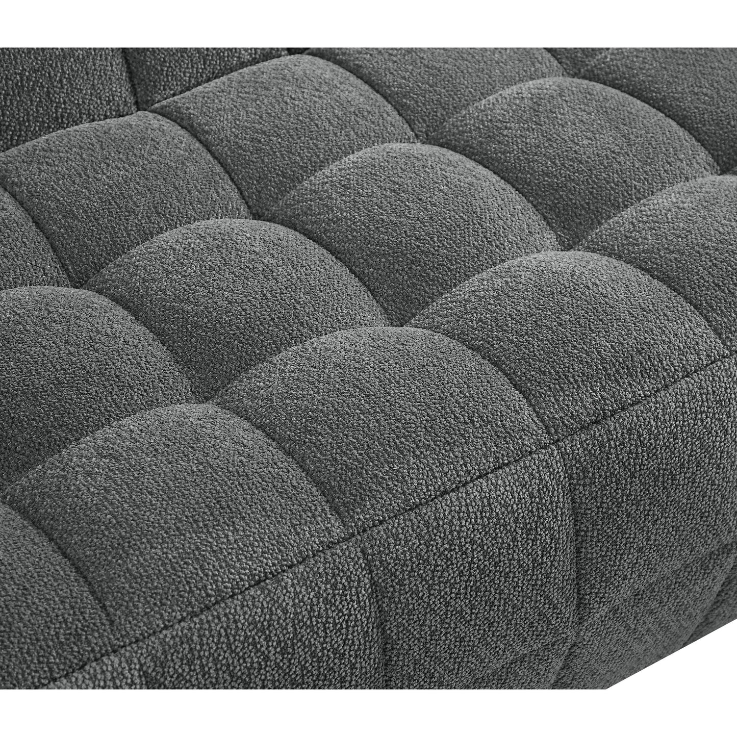 Canapé 2 places Liyasi en velours lychee beige, entièrement compressé, aucun assemblage requis.