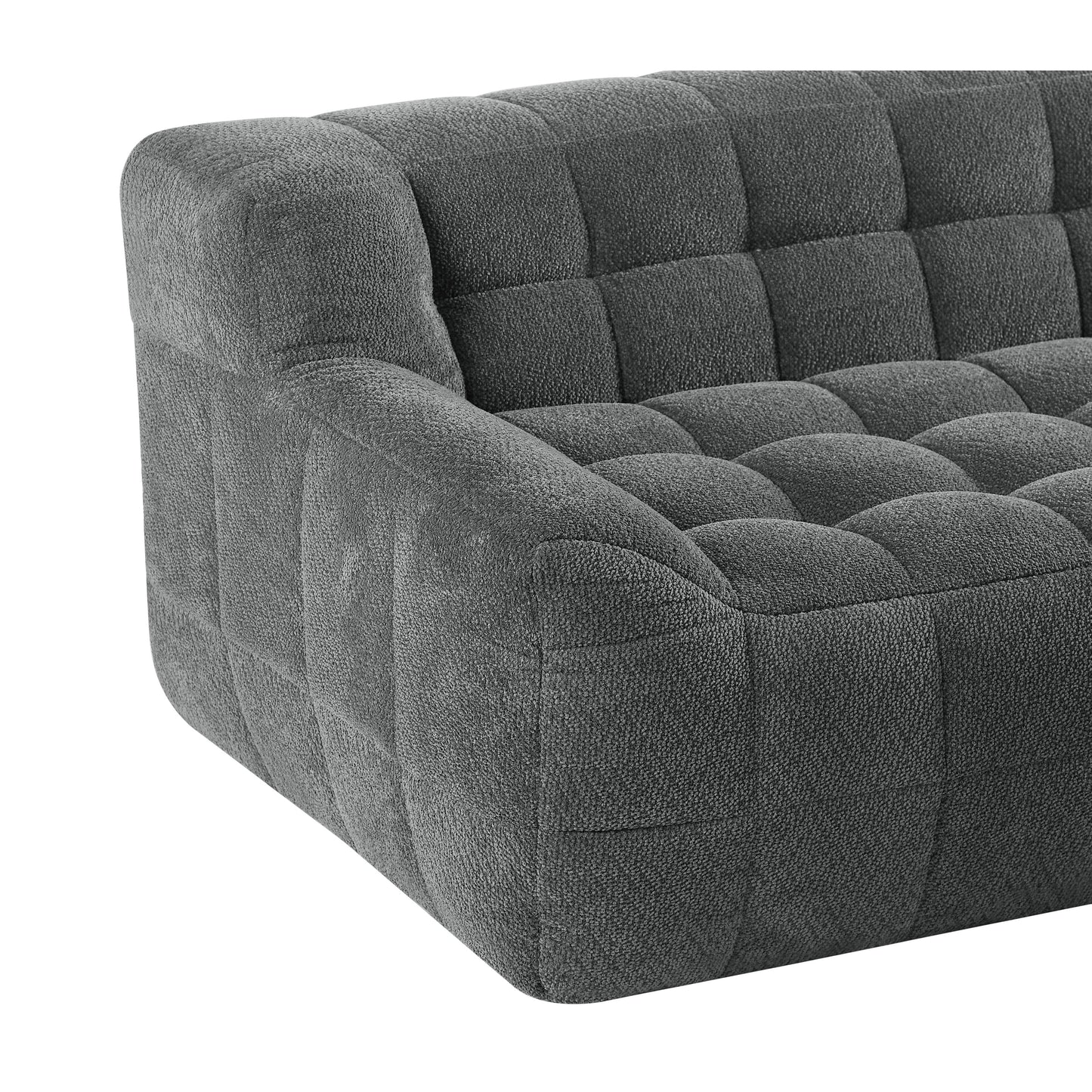 Canapé 2 places Liyasi en velours lychee beige, entièrement compressé, aucun assemblage requis.