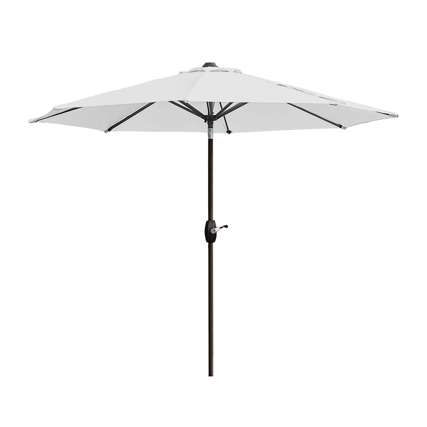 Parasol de terrasse Lopes de 2,7 m avec pied à poids à finition bronze inclus.
