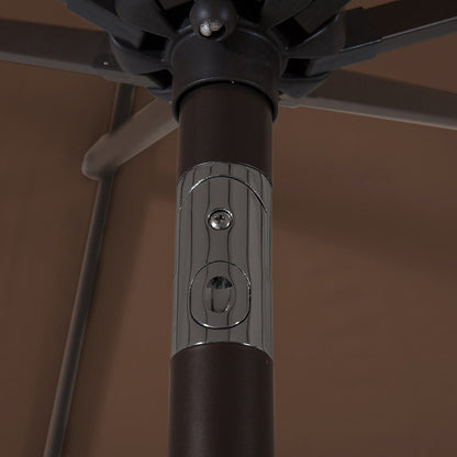 Parasol de terrasse Lopes de 2,7 m avec pied à poids à finition bronze inclus.