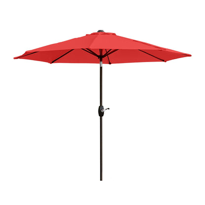Parasol de terrasse Lopes de 2,7 m avec pied à poids à finition bronze inclus.