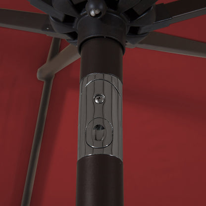 Parasol de terrasse Lopes de 2,7 m avec pied à poids à finition bronze inclus.