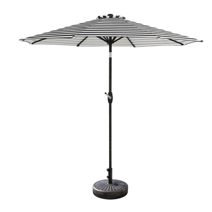 Parasol de terrasse Lopes de 2,7 m avec pied à poids à finition bronze inclus.