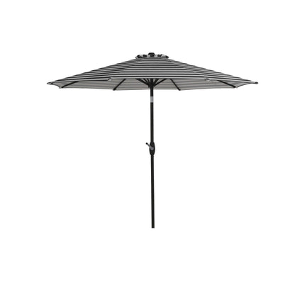 Parasol de terrasse Lopes de 2,7 m avec pied à poids à finition bronze inclus.