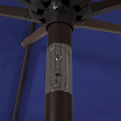 Parasol de terrasse Lopes de 2,7 m avec pied à poids à finition bronze inclus.