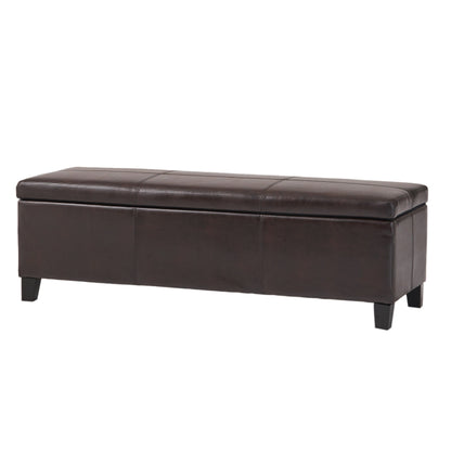 Banc de rangement Lucinda en simili cuir de Christopher Knight Home - 130,5 cm L x 44,5 cm l x 41,3 cm H