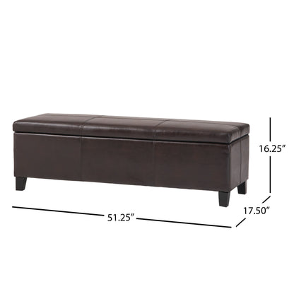 Banc de rangement Lucinda en simili cuir de Christopher Knight Home - 130,5 cm L x 44,5 cm l x 41,3 cm H