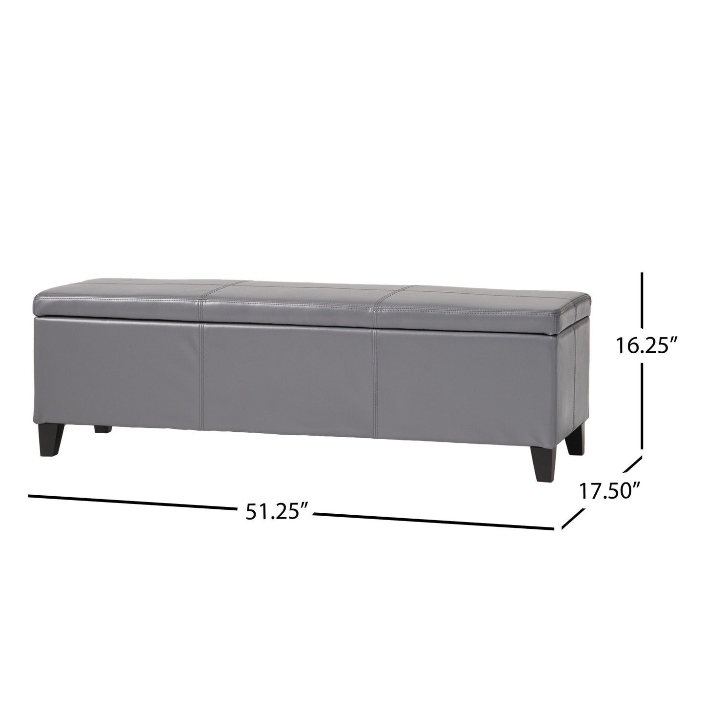 Banc de rangement Lucinda en simili cuir de Christopher Knight Home - 130,5 cm L x 44,5 cm l x 41,3 cm H