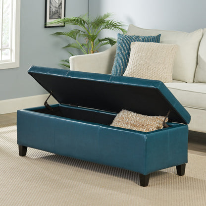 Banc de rangement Lucinda en simili cuir de Christopher Knight Home - 130,5 cm L x 44,5 cm l x 41,3 cm H