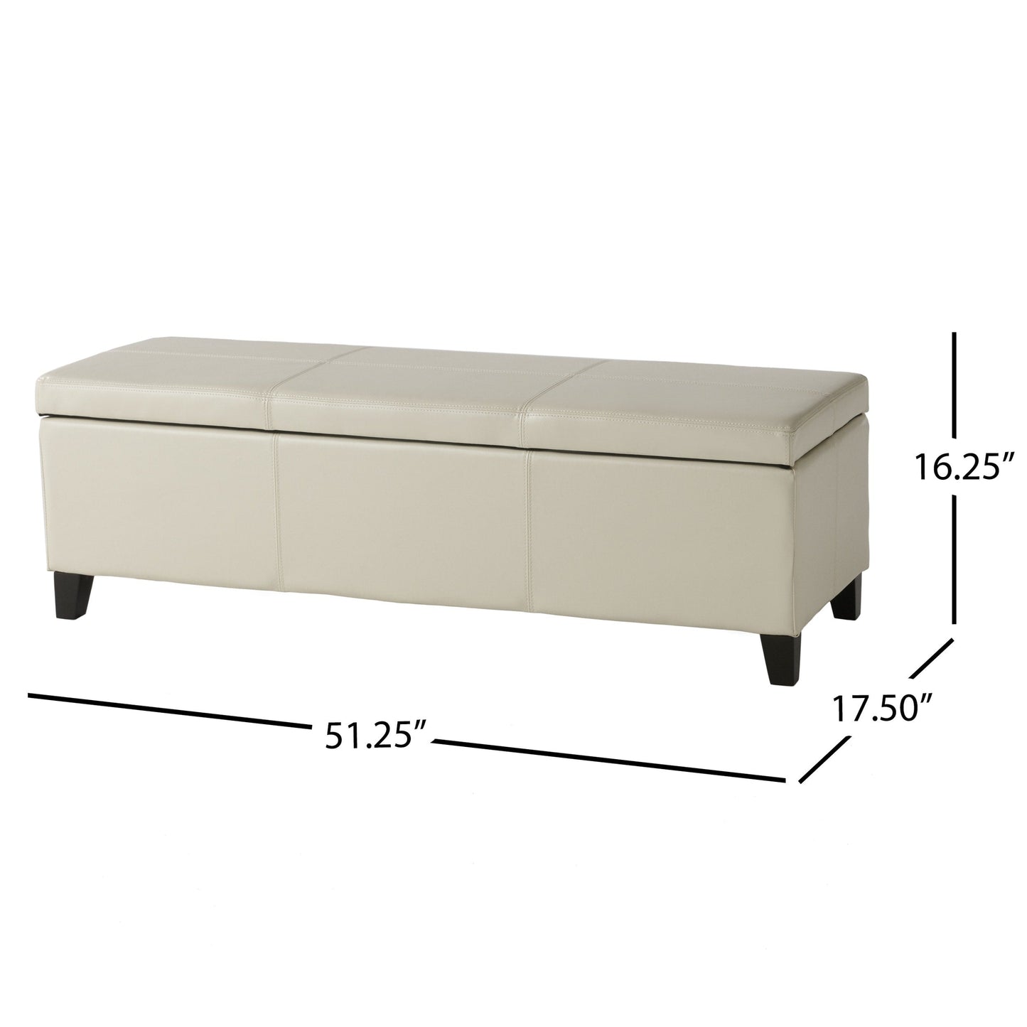 Banc de rangement Lucinda en simili cuir de Christopher Knight Home - 130,5 cm L x 44,5 cm l x 41,3 cm H