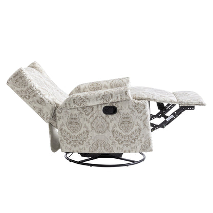 Lot de 2 chaises inclinables à bascule pivotantes à commande manuelle avec dossier inclinable, motif, 73,7 cm de largeur.