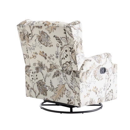 Lot de 2 chaises inclinables à bascule pivotantes à commande manuelle avec dossier inclinable, motif, 73,7 cm de largeur.