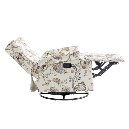 Lot de 2 chaises inclinables à bascule pivotantes à commande manuelle avec dossier inclinable, motif, 73,7 cm de largeur.