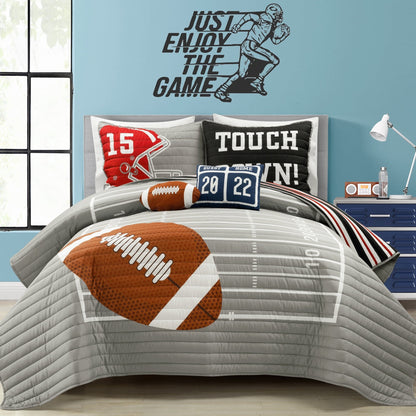 Lush Decor Drap de couette réversible pour enfant surdimensionné à motif de football américain