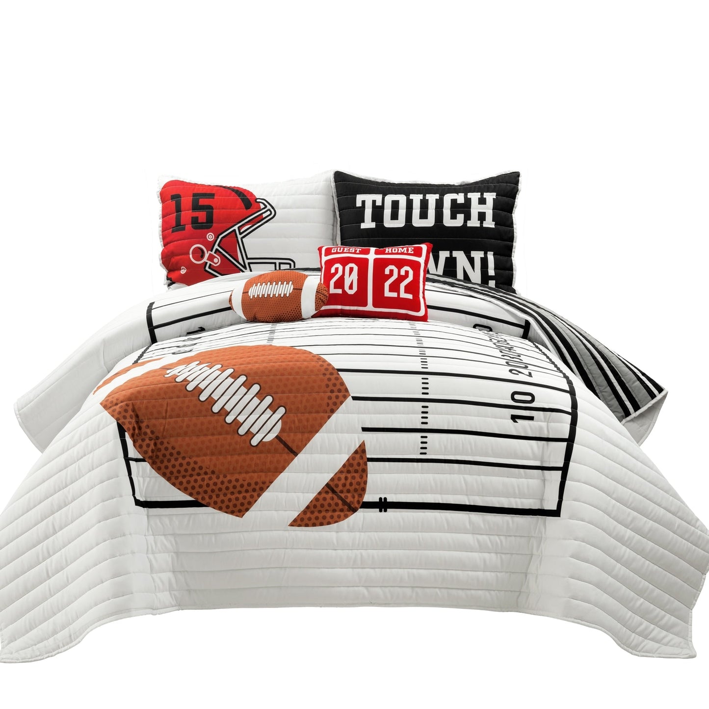 Lush Decor Drap de couette réversible pour enfant surdimensionné à motif de football américain