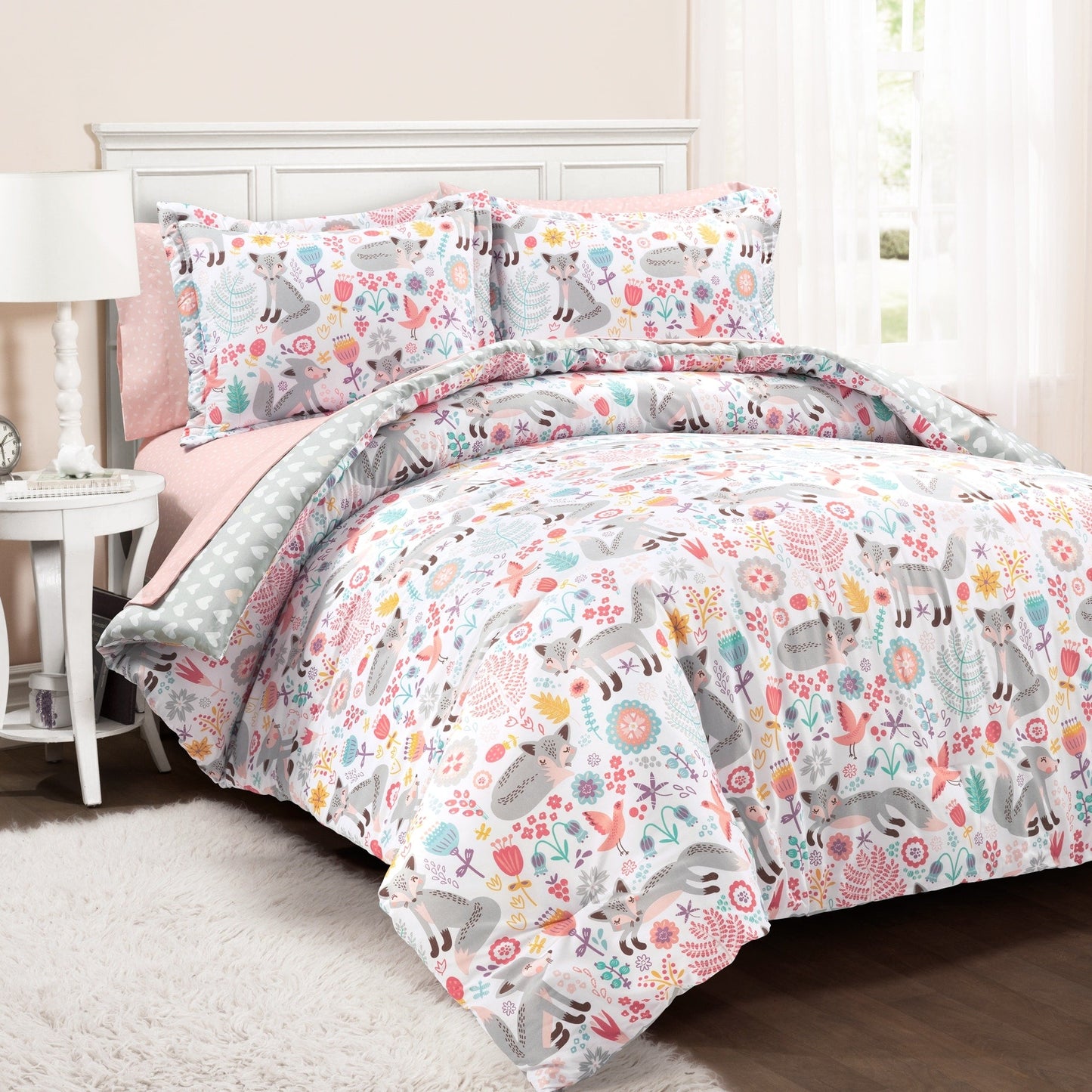 Drap-housse Lush Decor Pixie Fox avec édredon pour enfants pour la rentrée scolaire