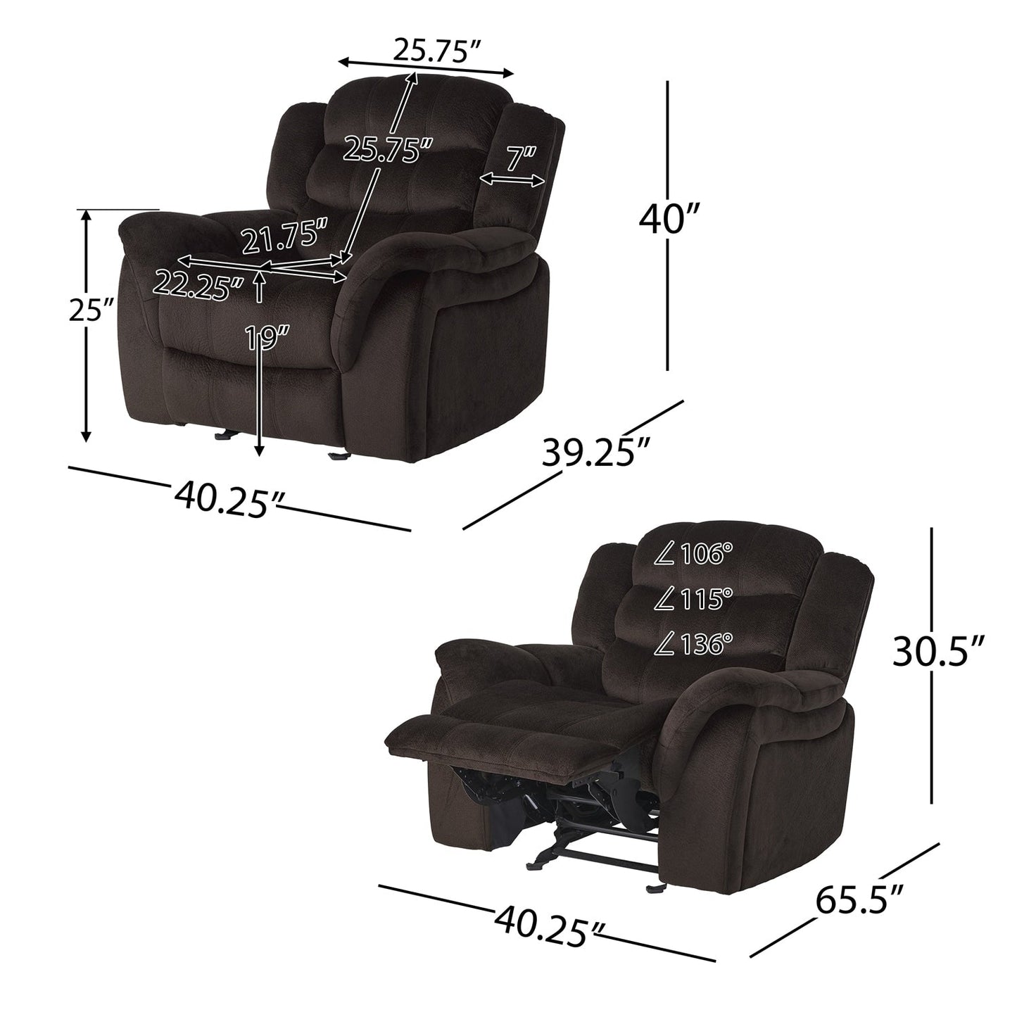 Fauteuil inclinable surdimensionné de luxe pour une relaxation ultime.