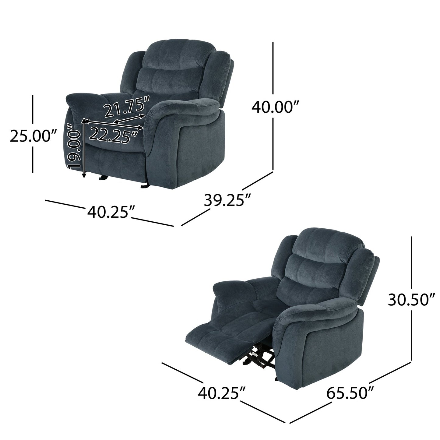 Fauteuil inclinable surdimensionné de luxe pour une relaxation ultime.