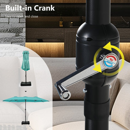 MAISON ARTS Parasol de terrasse extra large double face de 4,5 m avec socle inclus