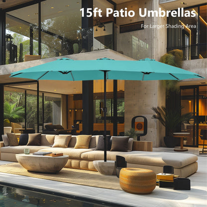 MAISON ARTS Parasol de terrasse extra large double face de 4,5 m avec socle inclus