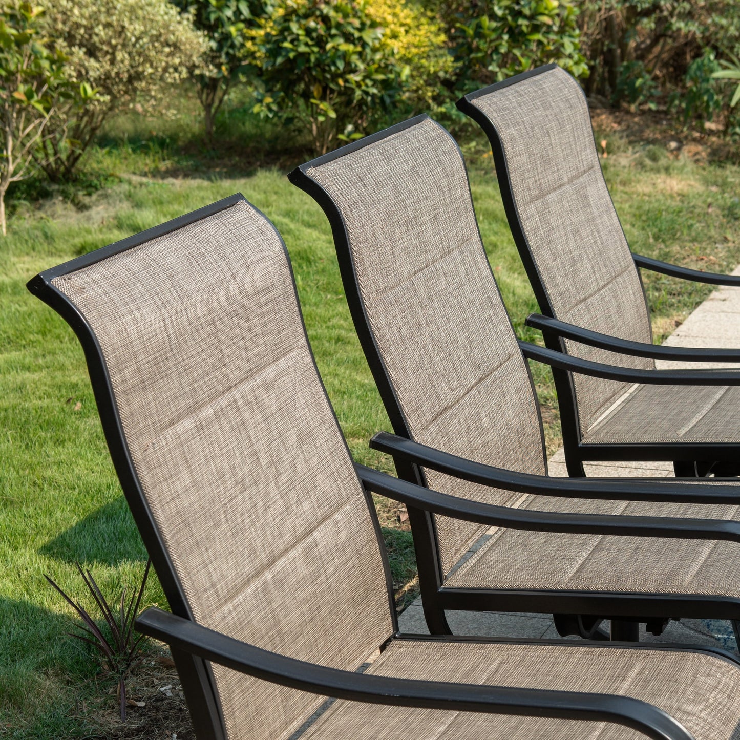 Ensemble de repas de jardin MAISON ARTS 8 pièces avec parasol de jardin de 13 pieds