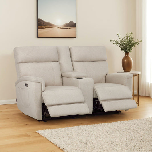 MCombo 60.2 Fauteuil inclinable électrique à 2 places avec massage et double chauffage, appuie-tête réglable, port USB et Type C, tissu.