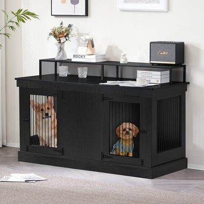 Mcombo Meuble TV en forme de niche pour chien, grand modèle, en bois avec double porte 1861
