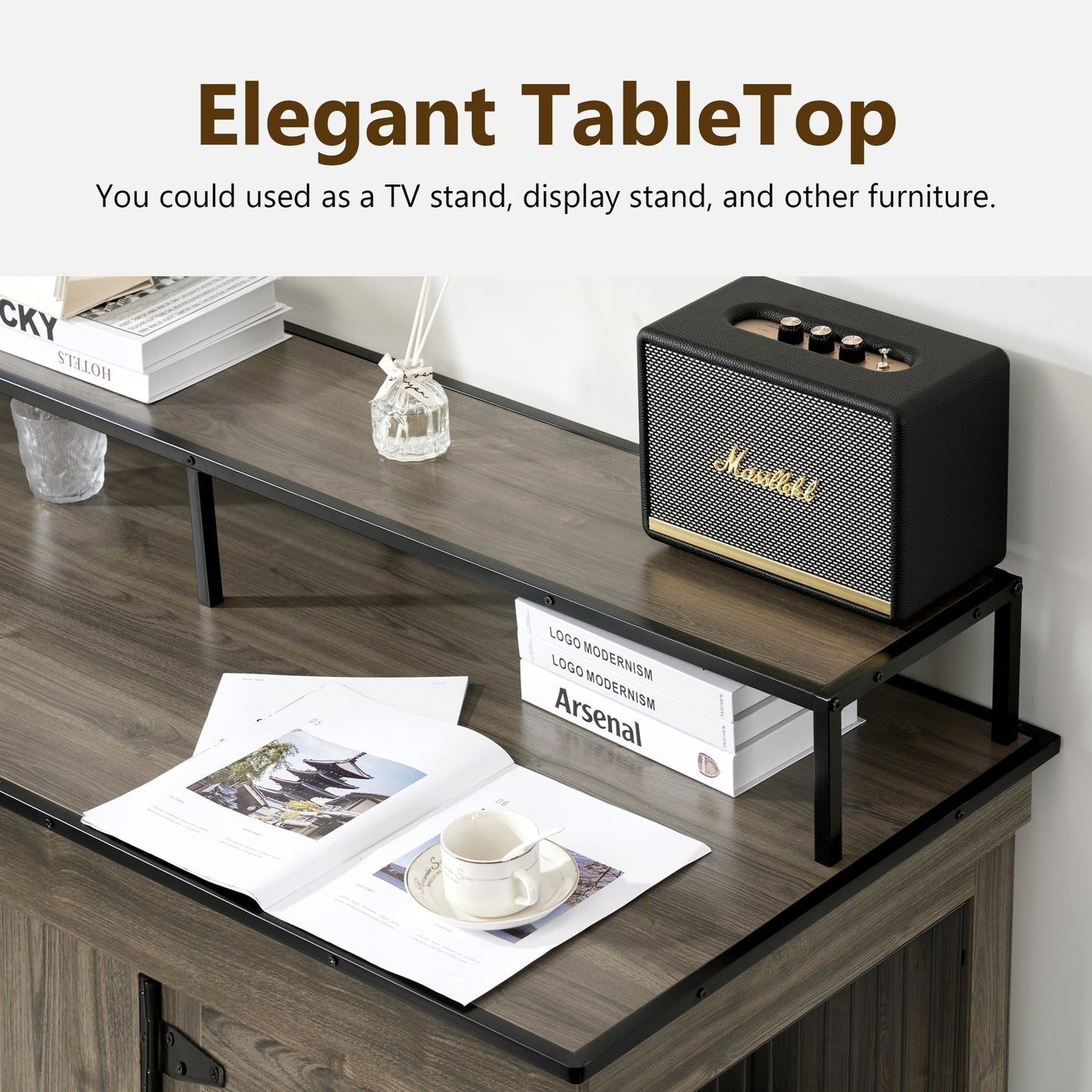 Mcombo Meuble TV en forme de niche pour chien, grand modèle, en bois avec double porte 1861