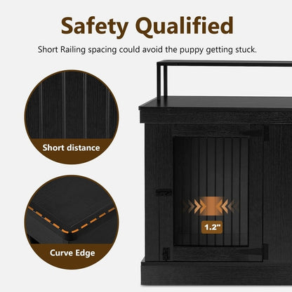 Mcombo Meuble TV en forme de niche pour chien, grand modèle, en bois avec double porte 1861