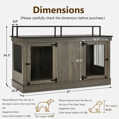 Mcombo Meuble TV en forme de niche pour chien, grand modèle, en bois avec double porte 1861