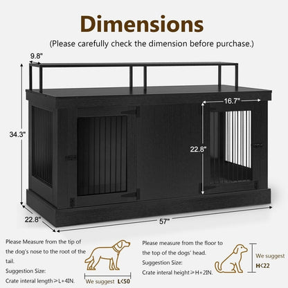 Mcombo Meuble TV en forme de niche pour chien, grand modèle, en bois avec double porte 1861
